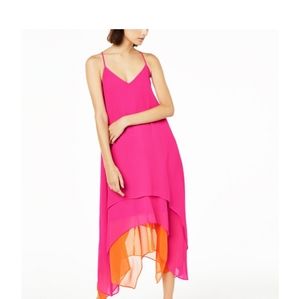 Sleeveless Tiered Handkerchief Hem Dress